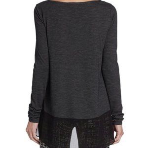 BCBG Grey and Black Contrast Top
